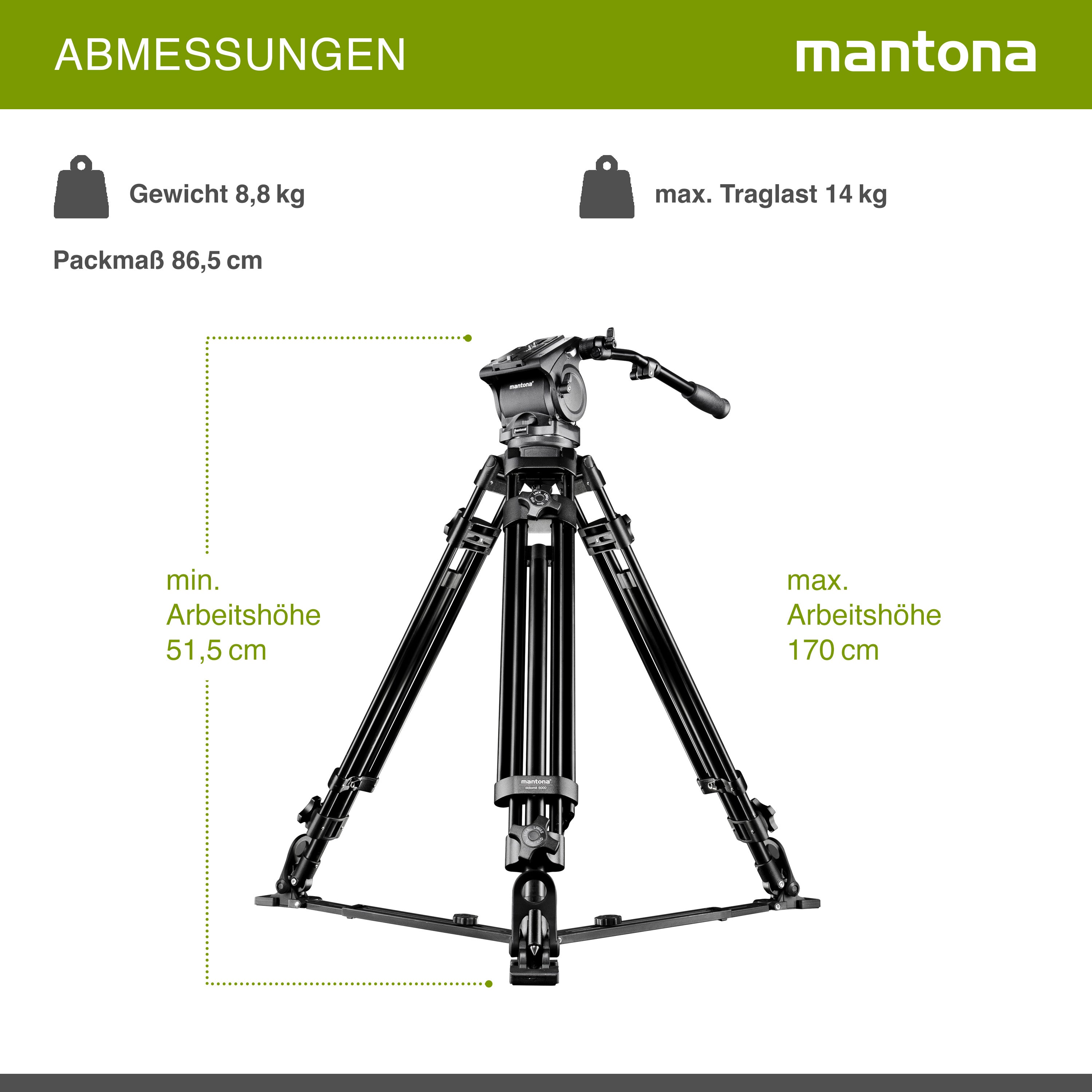 Mantona Treppiede video Dolomit 4000, 170cm