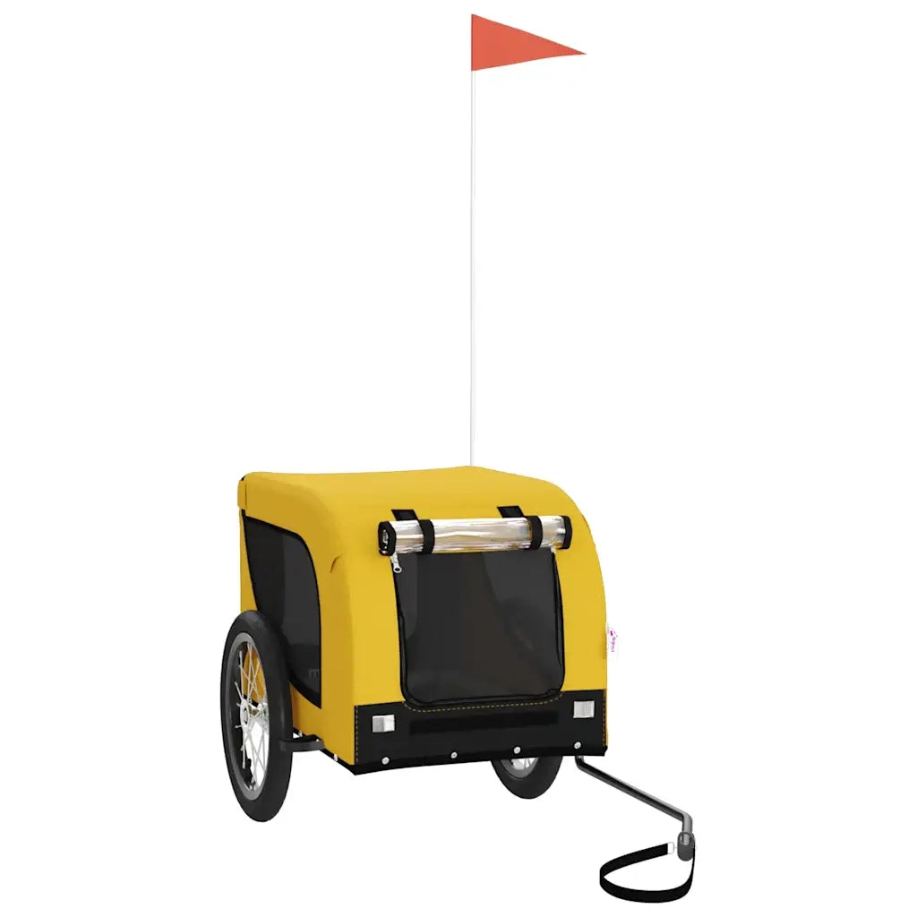 Rimorchio da Bici per Animali Giallo e Nero Oxford e Ferro CFW6484524