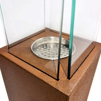 Capri - Camino a bioetanolo da esterno 20x20x70 cm, colore ruggine