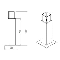 Capri - Camino a bioetanolo da esterno 20x20x70 cm, colore nero