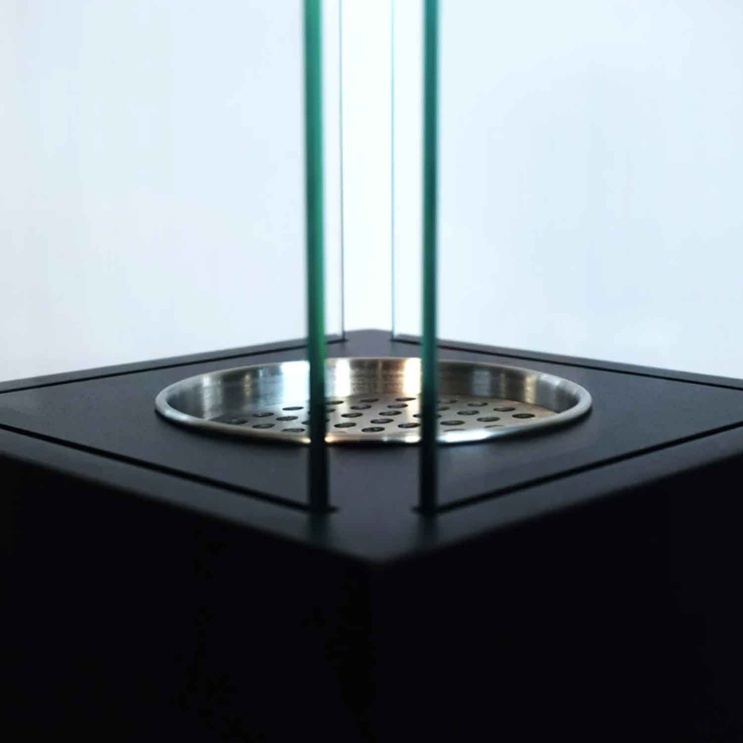 Capri - Camino a bioetanolo da esterno 20x20x110 cm, colore nero