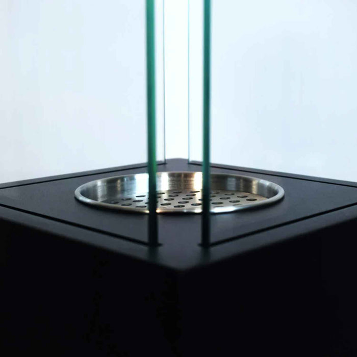 Capri - Camino a bioetanolo da esterno 20x20x110 cm, colore nero