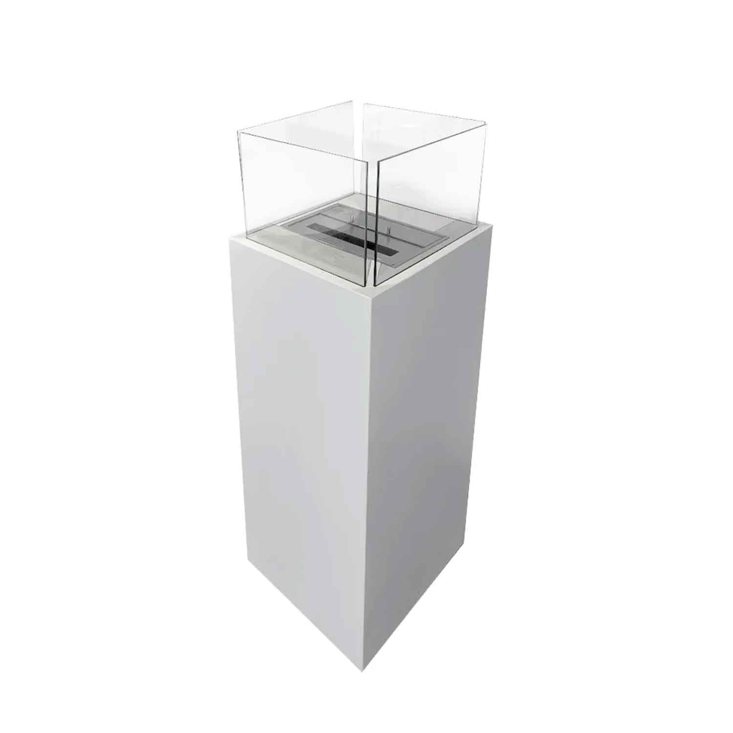 Ischia - Camino a bioetanolo da esterno 40x40x115, colore bianco