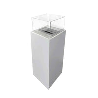 Ischia - Camino a bioetanolo da esterno 40x40x115, colore bianco