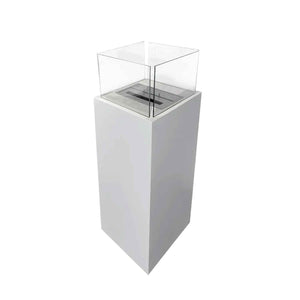 Ischia - Camino a bioetanolo da esterno 40x40x115, colore bianco