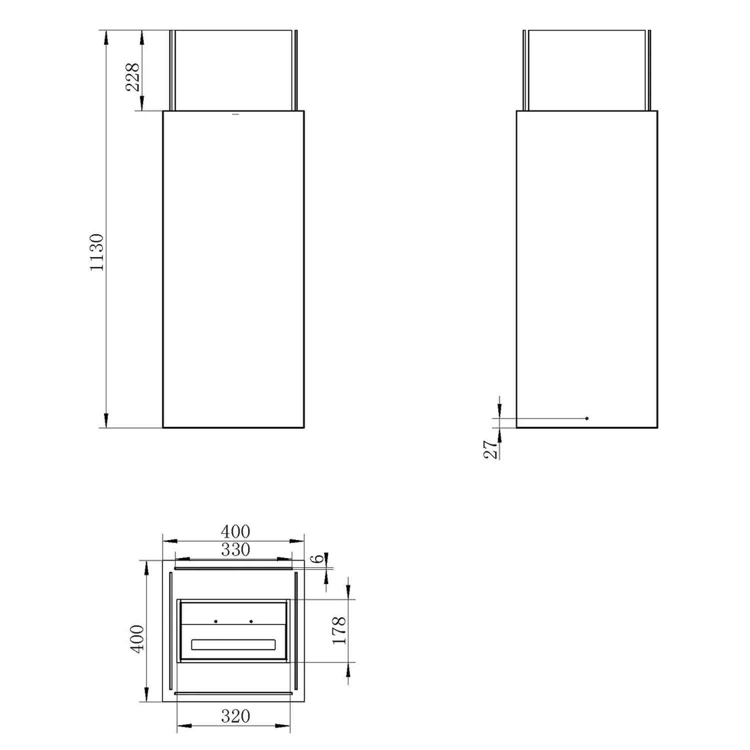 Ischia - Camino a bioetanolo da esterno 40x40x115, colore bianco