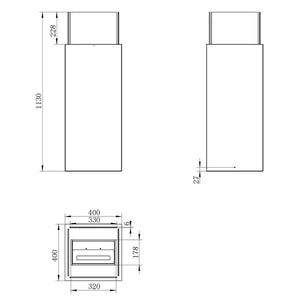 Ischia - Camino a bioetanolo da esterno 40x40x115, colore bianco