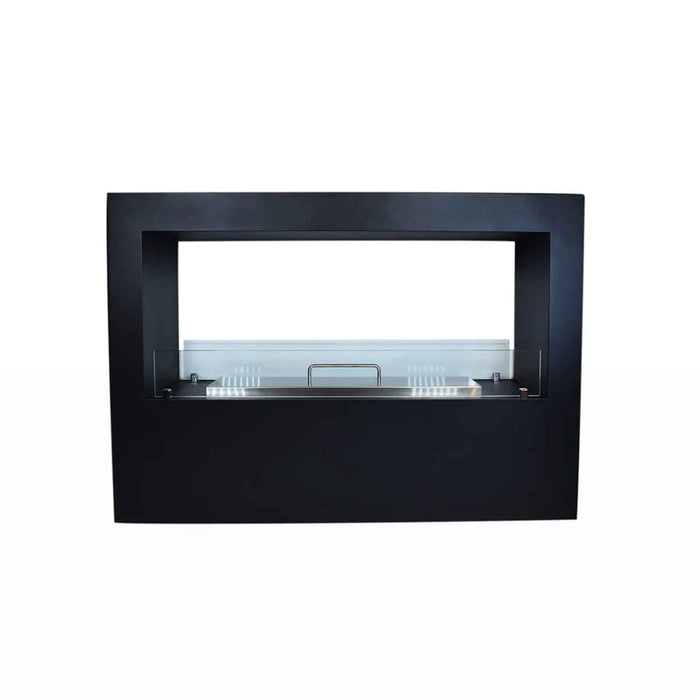 Giotto - Camino a bioetanolo da terra per interno ed esterno 100x30xH70 cm, colore nero