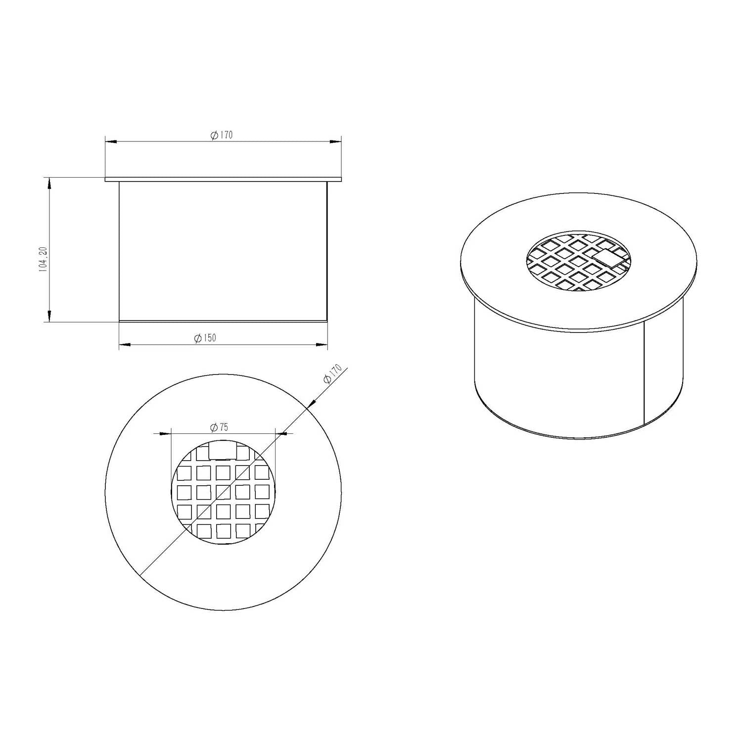 Bruciatore a bioetanolo per camino 1,5 L, in acciaio inox ø17 cm