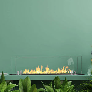 Bruciatore a bioetanolo per camino 0,7 L, in acciaio inox e vetro temperato 64,5 cm