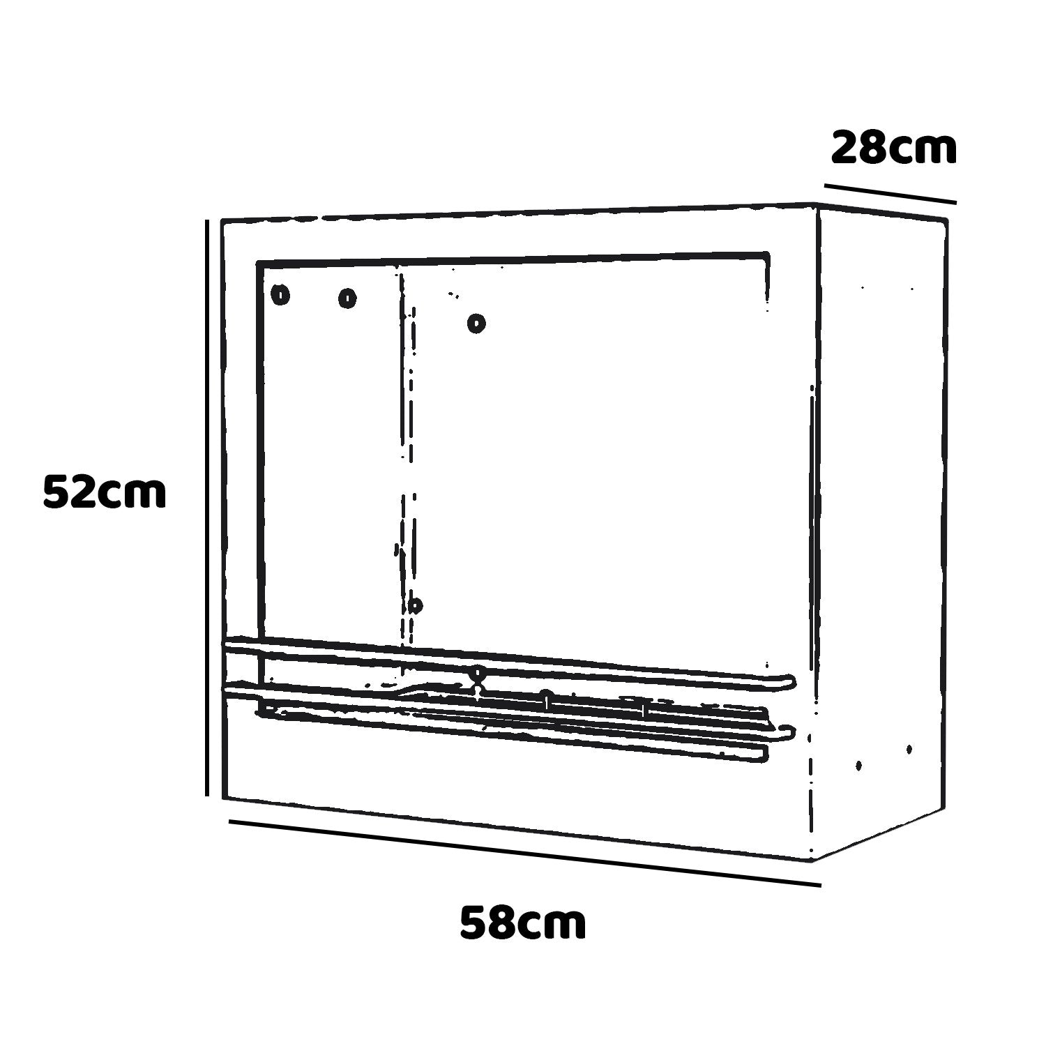 Camino a bioetanolo da incasso o a libera installazione 58x28xH52