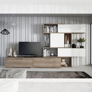 Parete attrezzata rovere e bianco 187,5x48,7x293