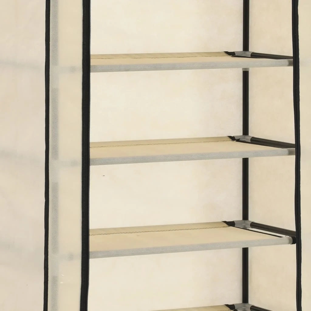 Scarpiera mobile contenitore per scarpe mobile ingresso/corridoio/soggiorno con coperchio 57 x 29 x 162 cm tessuto crema 02_0021407