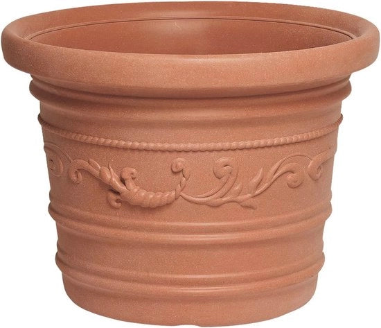 Pianta in vaso rotondo 50 cm - Aspetto terracotta - Resistente alle intemperie