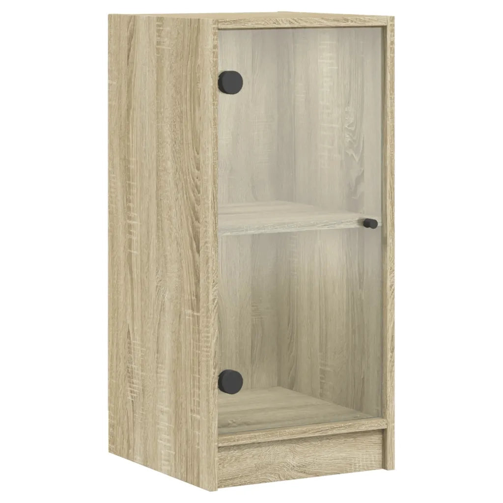 Mobile con Ante in Vetro Rovere Sonoma 35x37x75,5 cm 836401