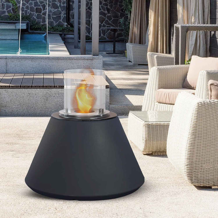 Stromboli - Camino a bioetanolo da terra, braciere da giardino ø 60xH56 cm, colore grigio