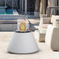 Stromboli - Camino a bioetanolo da terra, braciere da giardino ø 60xH56 cm, colore bianco