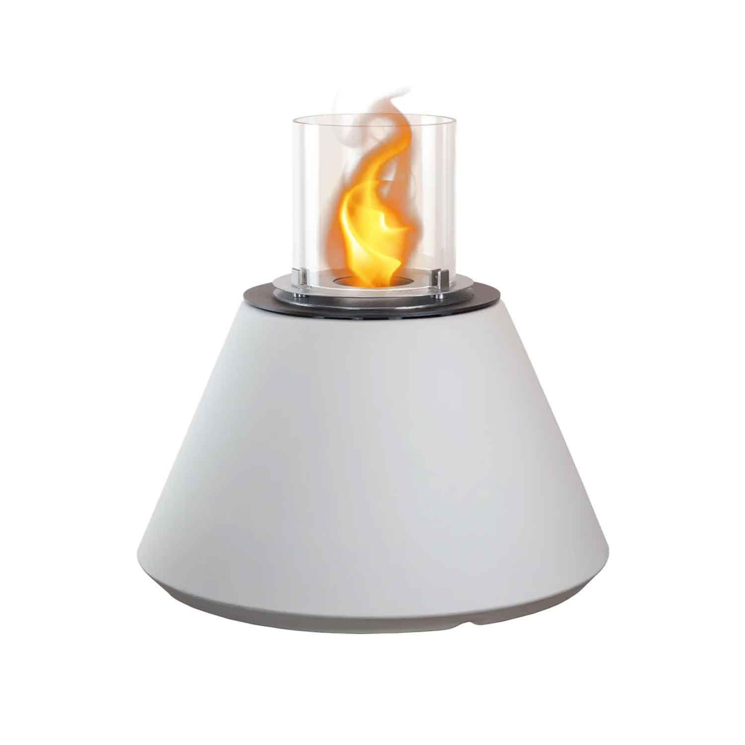 Stromboli - Camino a bioetanolo da terra, braciere da giardino ø 60xH56 cm, colore bianco