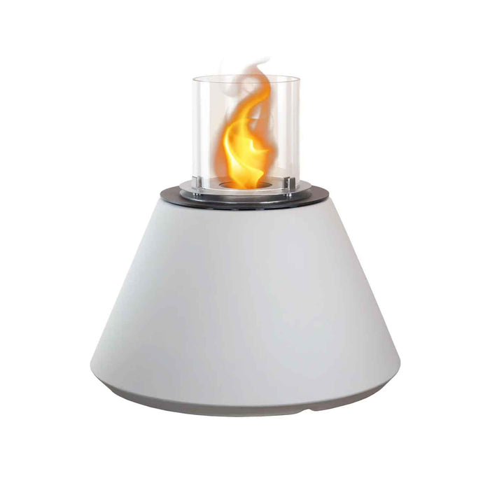 Stromboli - Camino a bioetanolo da terra, braciere da giardino ø 60xH56 cm, colore bianco