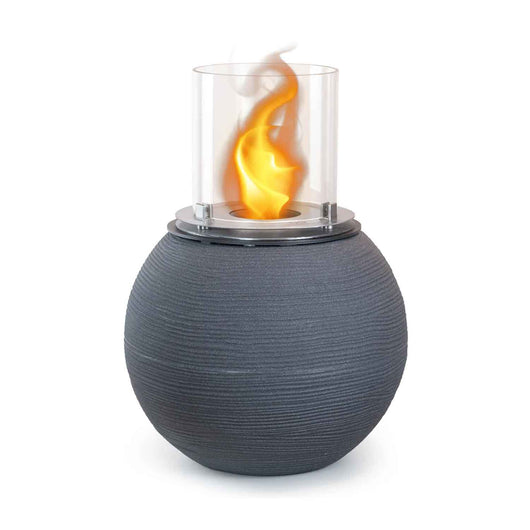 Botticelli - Camino a bioetanolo da terra, braciere da giardino ø 40xH54 cm, colore grigio