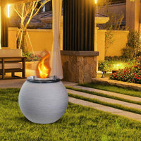 Botticelli - Camino a bioetanolo da terra, braciere da giardino ø 40xH54 cm, colore beige