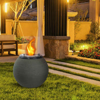 Botticelli - Camino a bioetanolo da terra, braciere da giardino ø 40xH54 cm, colore verde