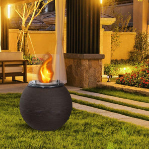 Botticelli - Camino a bioetanolo da terra, braciere da giardino ø 40xH54 cm, colore marrone