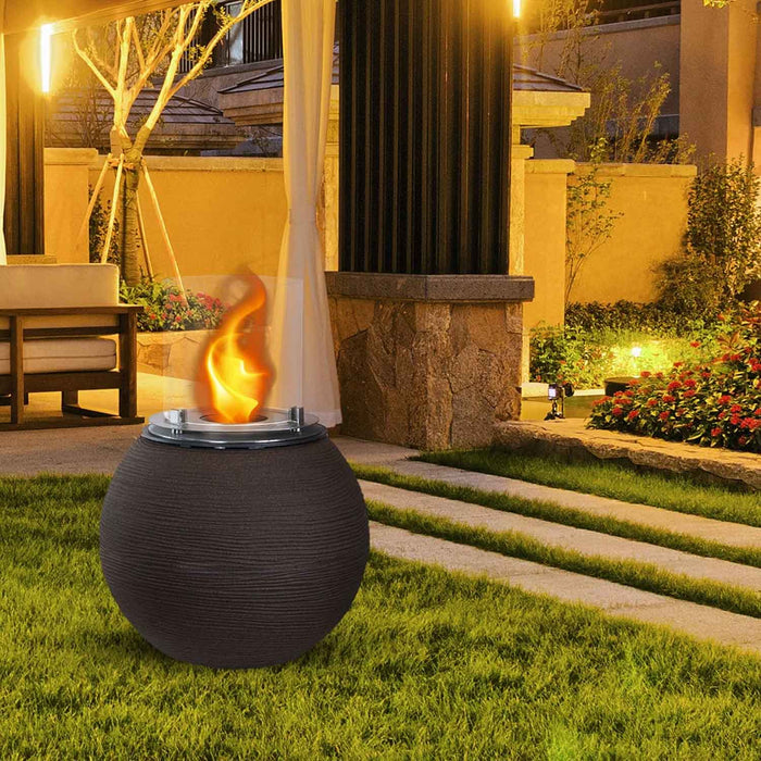 Botticelli - Camino a bioetanolo da terra, braciere da giardino ø 40xH54 cm, colore marrone