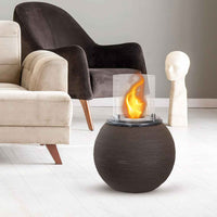 Botticelli - Camino a bioetanolo da terra, braciere da giardino ø 40xH54 cm, colore marrone