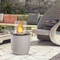 Raffaello - Camino a bioetanolo da terra, braciere da giardino ø 35xH55 cm, colore beige