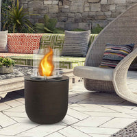 Raffaello - Camino a bioetanolo da terra, braciere da giardino ø 35xH55 cm, colore marrone