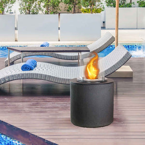 Modigliani - Camino a bioetanolo da terra, braciere da giardino ø 36xH56 cm, colore grigio