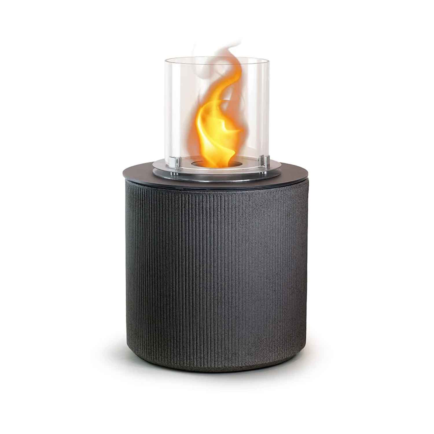 Modigliani - Camino a bioetanolo da terra, braciere da giardino ø 36xH56 cm, colore grigio