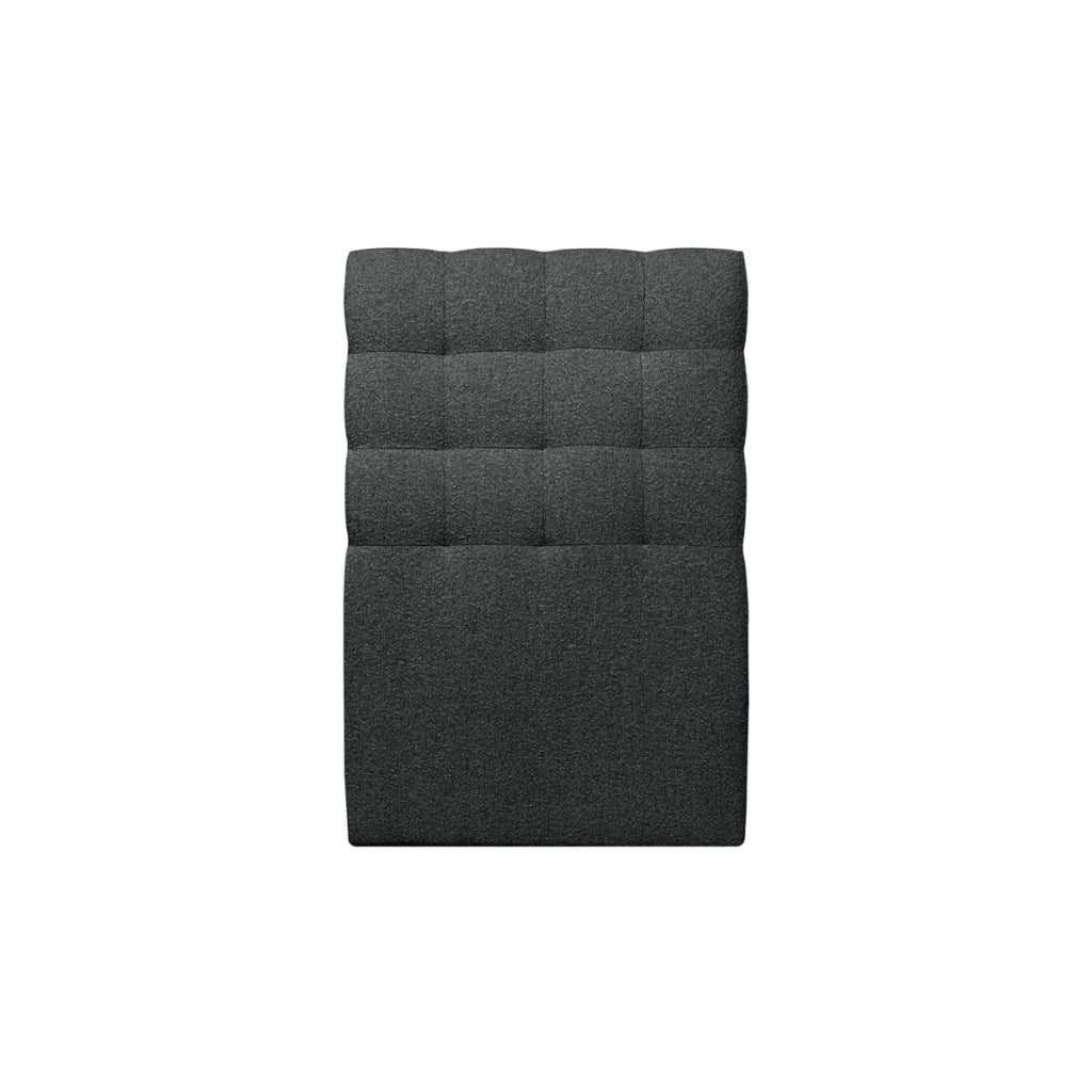 Testiera in tessuto bouclé nero imbottita L90 cm