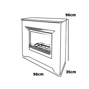 Bellini - Camino a bioetanolo da terra 96x35xH96 cm, bianco