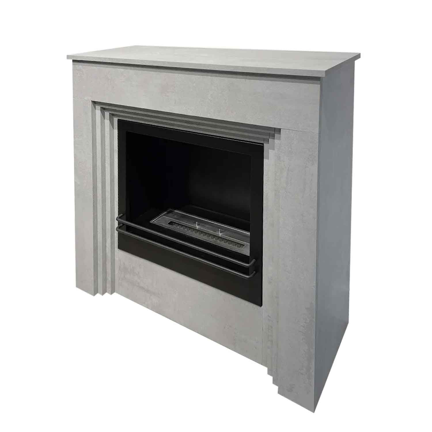 Bellini - Camino a bioetanolo da terra 96x35xH96 cm, effetto cemento