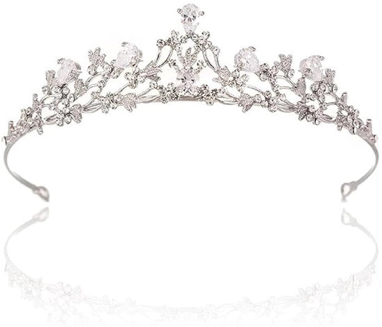 Corona di Festa Elegante per Sposa - Adorno per Capelli con Pailletti - 13.5x3.5cm Legeringen