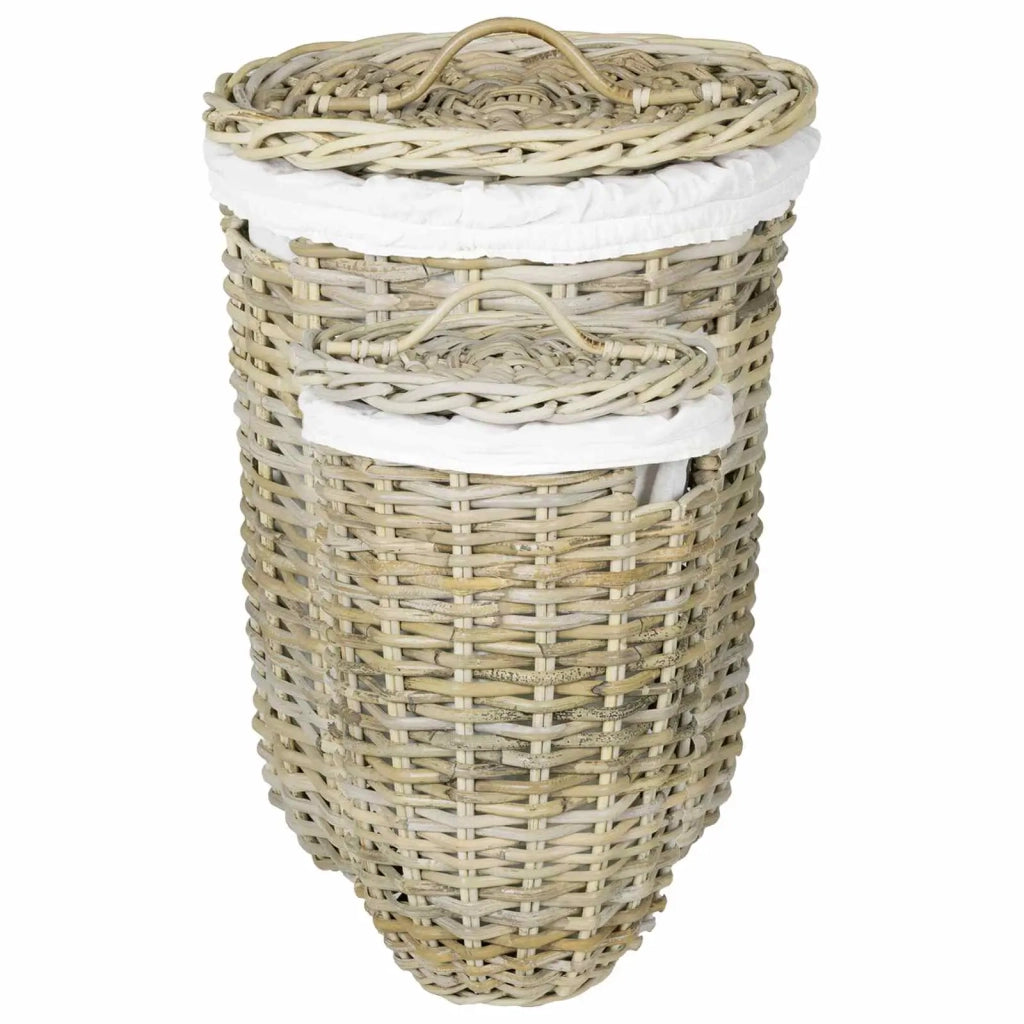 Cesto per la biancheria con coperchio GENDT 2 pz Rattan Kubu 42020973