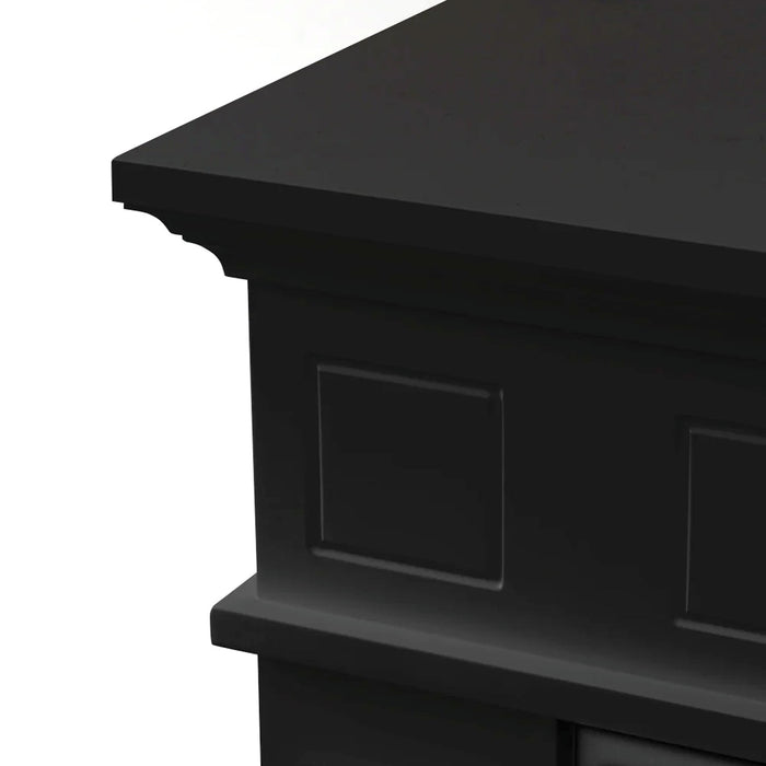 Jefferson - Camino a bioetanolo da terra in legno 89,5x28xH90,5 cm, colore nero