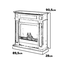 Jefferson - Camino a bioetanolo da terra in legno 89,5x28xH90,5 cm, colore nero
