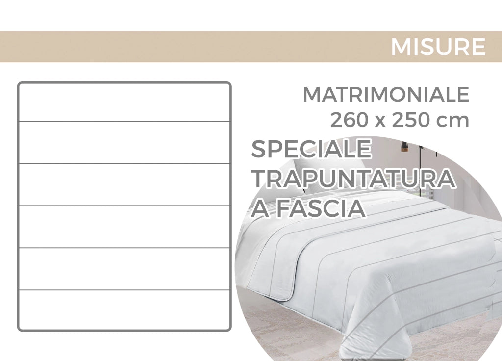 Quilt Trapuntino Piumino Estivo 100gr/mq Microfibra Summer Pennellate - Matrimoniale - D3 Azzurro
