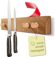 Sostegno per tavolo 40cm in legno di acacia FSC con forte magnetico - 3 ganci - montaggio facile