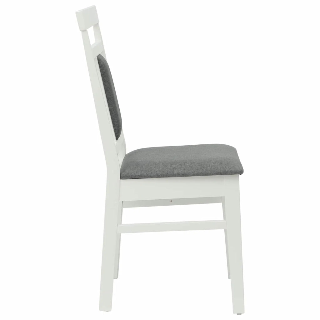 Sedia da pranzo 2 pcs Bianco e Grigio Legno di gomma solido