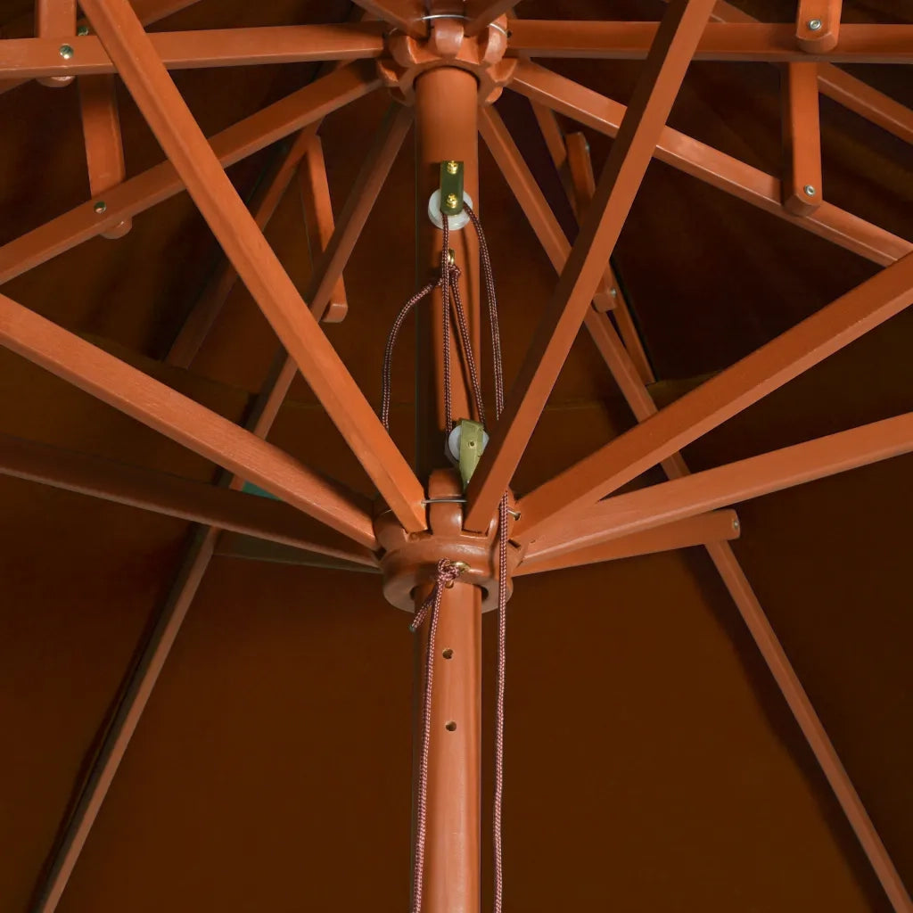 Ombrellone a Due Livelli con Palo in Legno 270 cm Terracotta 313765