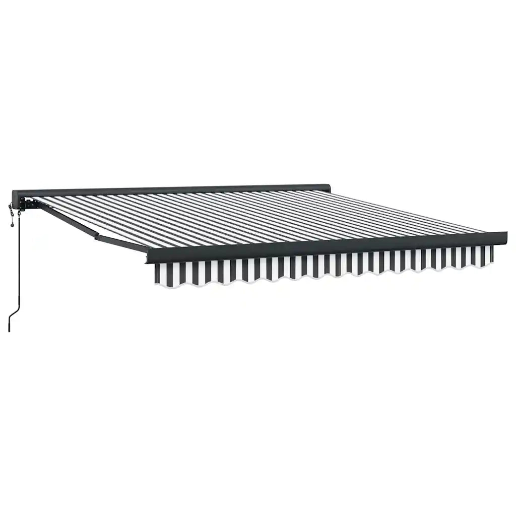 Tenda da Sole Antracite e Bianca 3x2,5 m Tessuto e Alluminio