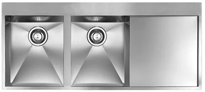 Lavello FILOQUADRA MIX 116X50  2 vasche sinistre+ gocciolatoio ACCIAIO INOX 012963.S2.01.2033