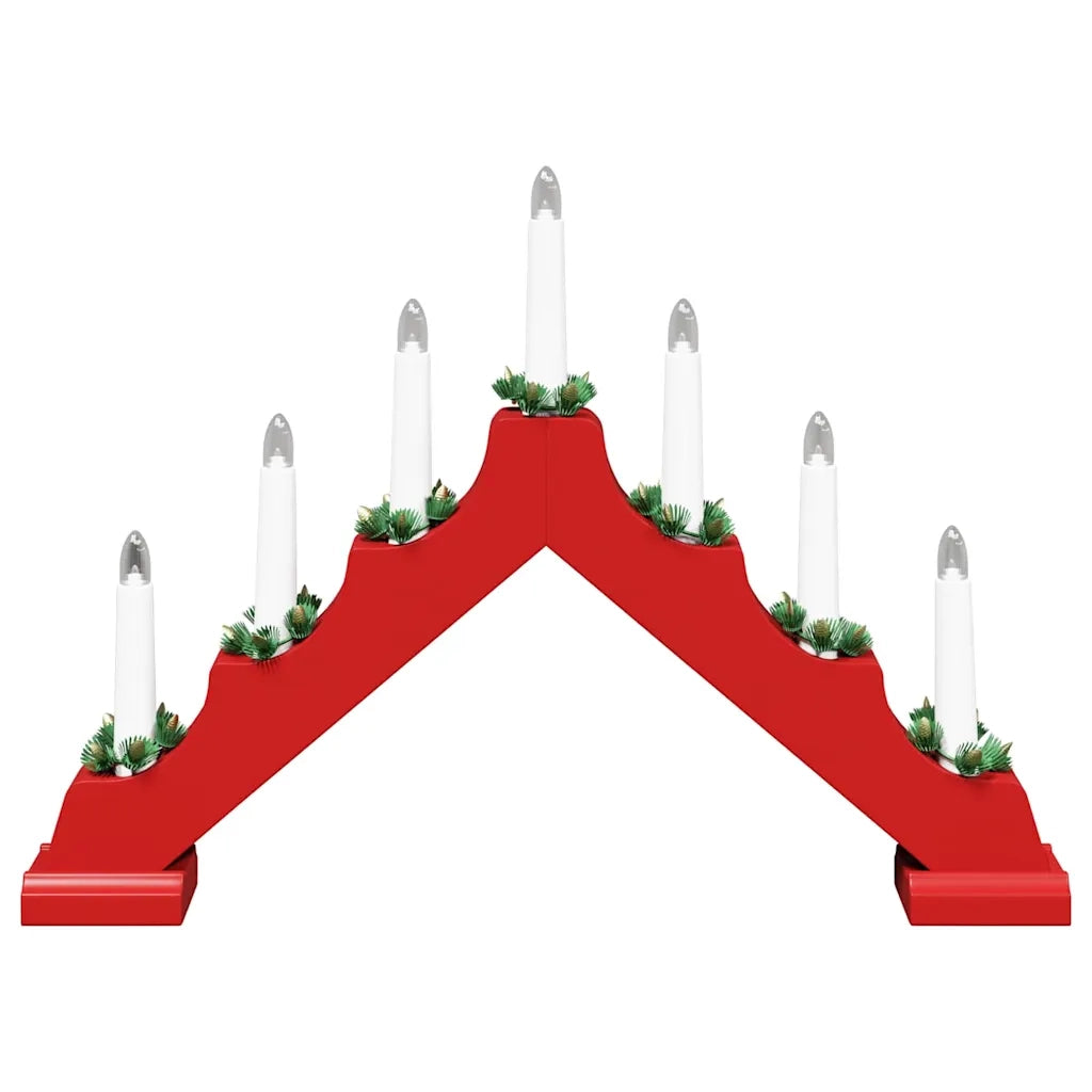 Ponte con Candele di Natale 3 pcs Rosso 39.5 x 5 x 29 cm