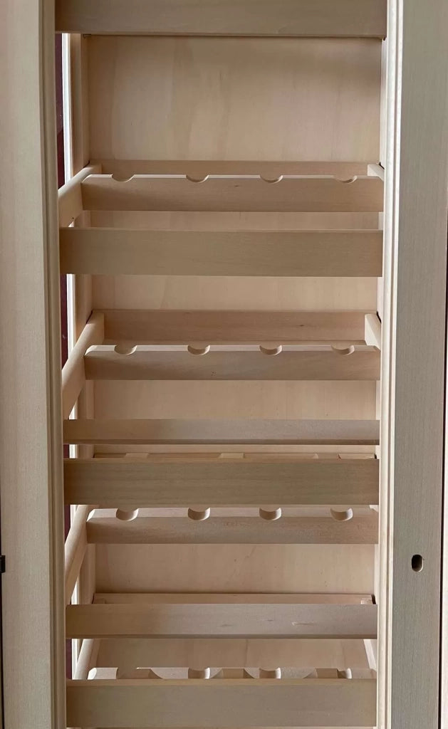 Cantinetta porta bottiglie classica barocco legno grezzo 215x63x236 - Mobili 2G