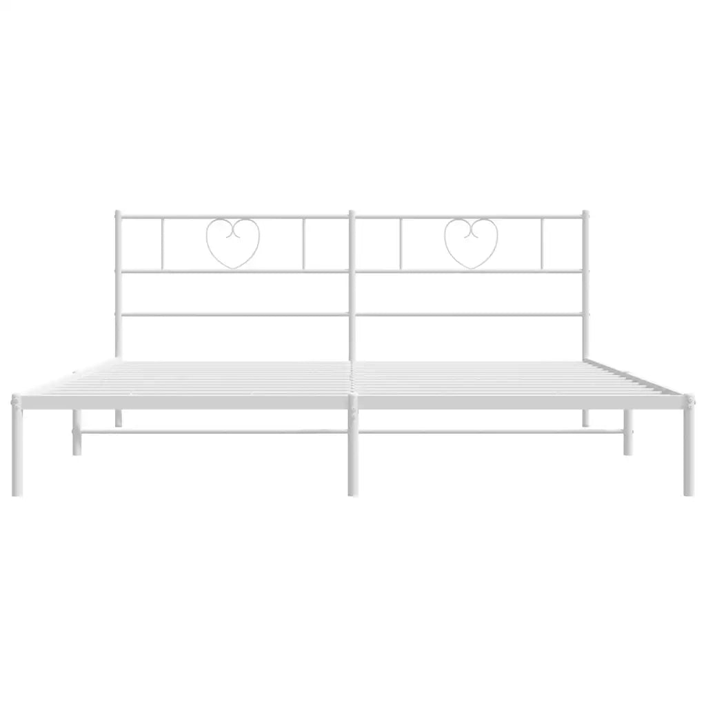 Giroletto con Testiera-Struttura Letto con testiera Metallo Bianco 183x213 cm 933952