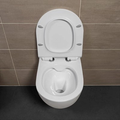 Set sanitari sospesi salvaspazio Rimless Serie Tokyo con copriwc rallentato